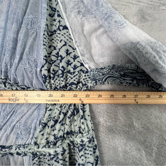 Free People Oh My Maxi Dress Womens Large Sheer Boho Hippi Kimono Duster Buttons - Picture 7 of 16